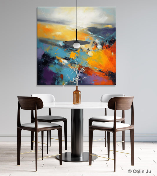Acrylic Painting for Living Room, Heavy Texture Painting, Contemporary Abstract Artwork, Oversized Wall Art Paintings, Original Modern Paintings on Canvas-Silvia Home Craft
