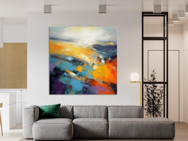Acrylic Painting for Living Room, Heavy Texture Painting, Contemporary Abstract Artwork, Oversized Wall Art Paintings, Original Modern Paintings on Canvas-Silvia Home Craft