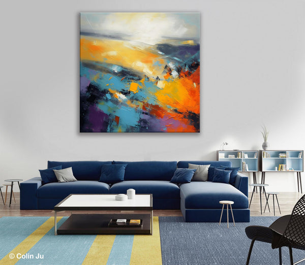Acrylic Painting for Living Room, Heavy Texture Painting, Contemporary Abstract Artwork, Oversized Wall Art Paintings, Original Modern Paintings on Canvas-Silvia Home Craft