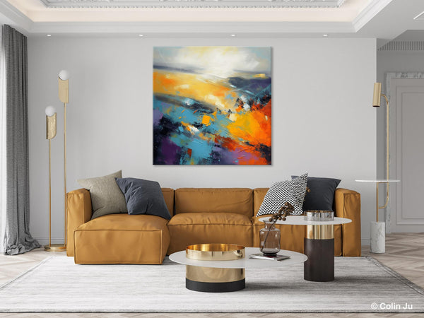 Acrylic Painting for Living Room, Heavy Texture Painting, Contemporary Abstract Artwork, Oversized Wall Art Paintings, Original Modern Paintings on Canvas-Silvia Home Craft