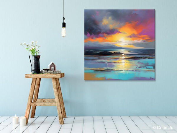 Large Art Painting for Living Room, Original Landscape Canvas Art, Contemporary Acrylic Painting on Canvas, Oversized Landscape Wall Art Paintings