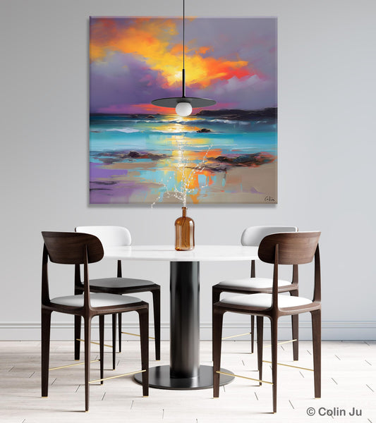 Abstract Landscape Painting for Living Room, Original Landscape Wall Art, Landscape Oil Paintings, Landscape Canvas Art, Hand Painted Canvas Art-Silvia Home Craft