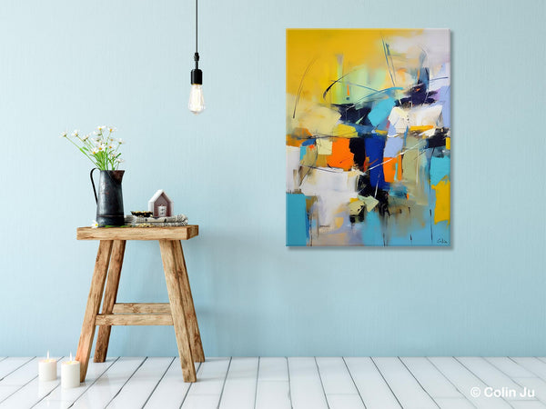 Contemporary Abstract Art, Bedroom Canvas Art Ideas, Large Painting for Sale, Buy Large Paintings Online, Original Modern Abstract Art-Silvia Home Craft