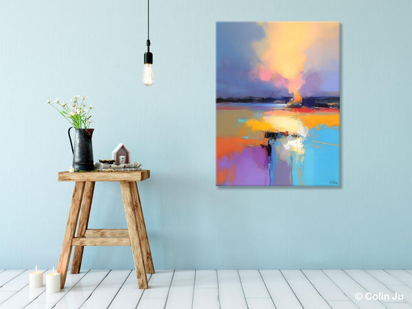 Canvas Painting for Bedroom, Landscape Canvas Painting, Abstract Landscape Painting, Original Landscape Art, Large Wall Art Paintings for Living Room-Silvia Home Craft