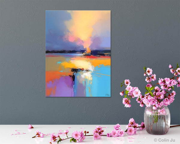 Canvas Painting for Bedroom, Landscape Canvas Painting, Abstract Landscape Painting, Original Landscape Art, Large Wall Art Paintings for Living Room-Silvia Home Craft