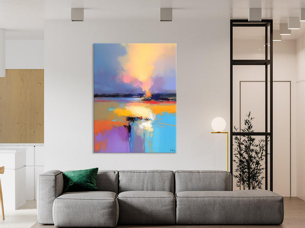Canvas Painting for Bedroom, Landscape Canvas Painting, Abstract Landscape Painting, Original Landscape Art, Large Wall Art Paintings for Living Room-Silvia Home Craft