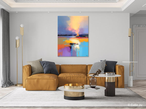 Canvas Painting for Bedroom, Landscape Canvas Painting, Abstract Landscape Painting, Original Landscape Art, Large Wall Art Paintings for Living Room-Silvia Home Craft