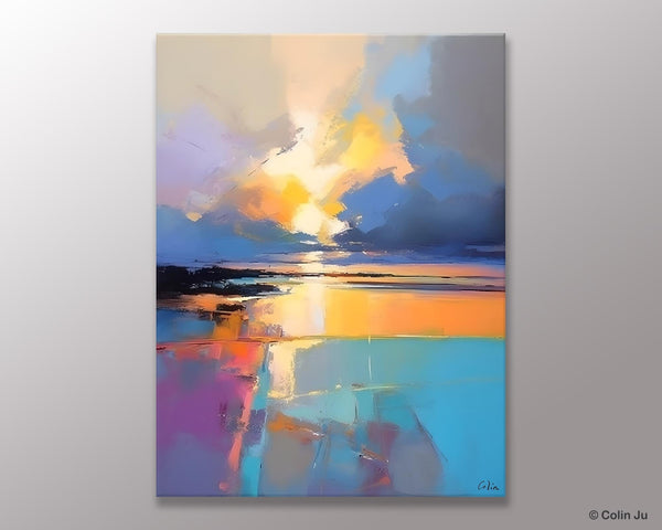 Landscape Canvas Painting, Abstract Landscape Painting, Original Landscape Art, Canvas Painting for Bedroom, Large Wall Art Paintings for Living Room-Silvia Home Craft
