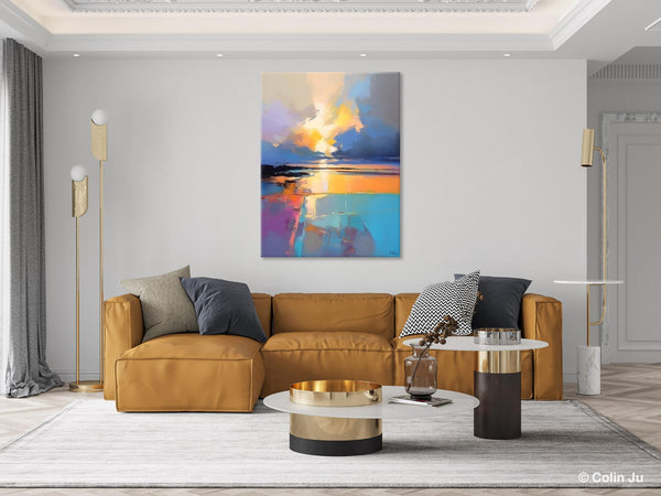 Landscape Canvas Painting, Abstract Landscape Painting, Original Landscape Art, Canvas Painting for Bedroom, Large Wall Art Paintings for Living Room-Silvia Home Craft