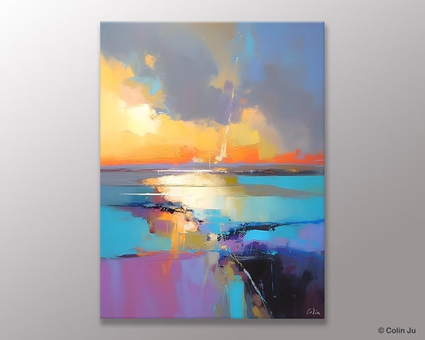 Original Modern Wall Art Painting, Canvas Painting for Living Room, Abstract Landscape Paintings, Oversized Contemporary Abstract Artwork-Silvia Home Craft