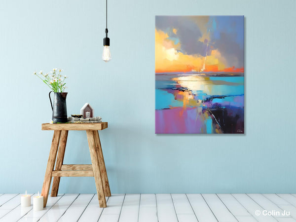 Original Modern Wall Art Painting, Canvas Painting for Living Room, Abstract Landscape Paintings, Oversized Contemporary Abstract Artwork-Silvia Home Craft