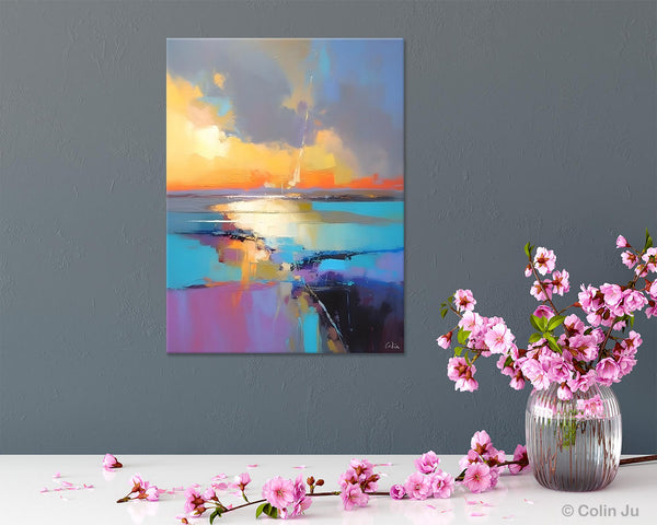 Original Modern Wall Art Painting, Canvas Painting for Living Room, Abstract Landscape Paintings, Oversized Contemporary Abstract Artwork-Silvia Home Craft