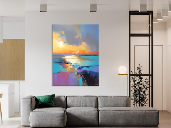 Original Modern Wall Art Painting, Canvas Painting for Living Room, Abstract Landscape Paintings, Oversized Contemporary Abstract Artwork-Silvia Home Craft