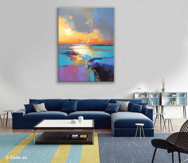 Original Modern Wall Art Painting, Canvas Painting for Living Room, Abstract Landscape Paintings, Oversized Contemporary Abstract Artwork-Silvia Home Craft