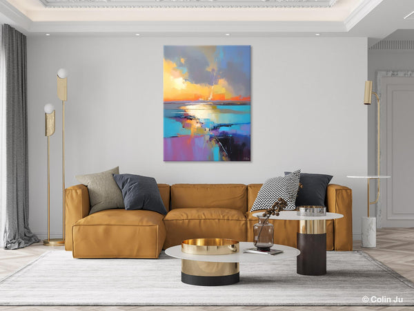 Original Modern Wall Art Painting, Canvas Painting for Living Room, Abstract Landscape Paintings, Oversized Contemporary Abstract Artwork-Silvia Home Craft