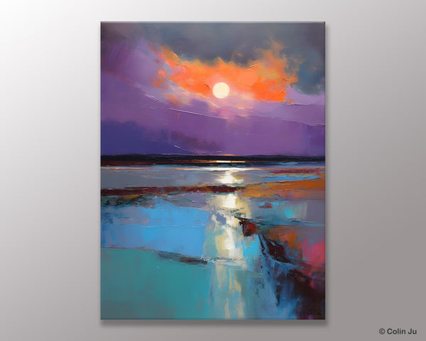 Extra Large Modern Wall Art, Landscape Canvas Paintings for Dining Room, Oil Painting on Canvas, Original Landscape Abstract Painting