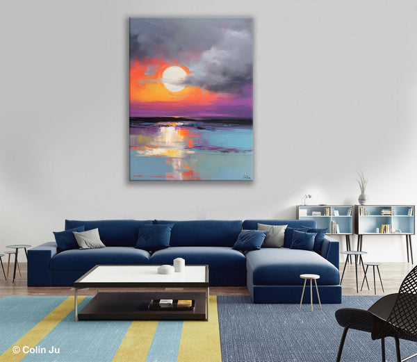 Contemporary Canvas Wall Art, Original Hand Painted Oil Paintings, Canvas Paintings Behind Sofa, Abstract Paintings for Bedroom, Buy Paintings Online-Silvia Home Craft