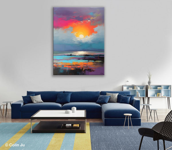 Original Hand Painted Oil Paintings, Canvas Paintings Behind Sofa, Contemporary Canvas Wall Art, Abstract Paintings for Bedroom, Buy Paintings Online-Silvia Home Craft