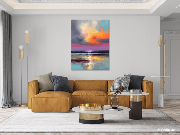 Canvas Painting for Living Room, Abstract Landscape Paintings, Original Modern Wall Art Painting, Oversized Contemporary Abstract Artwork