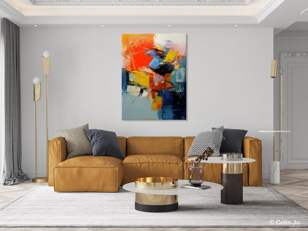 Large Canvas Art Ideas, Large Painting for Living Room, Original Contemporary Acrylic Art Painting, Buy Large Paintings Online, Simple Modern Art-Silvia Home Craft