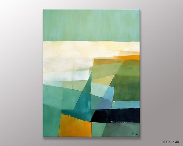 Dining Room Wall Art Ideas, Abstract Modern Painting, Acrylic Canvas Paintings, Original Geometric Canvas Art, Contemporary Art Painting-Silvia Home Craft