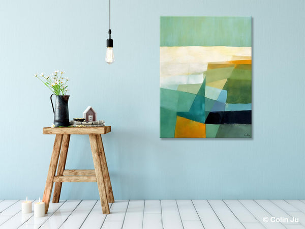 Dining Room Wall Art Ideas, Abstract Modern Painting, Acrylic Canvas Paintings, Original Geometric Canvas Art, Contemporary Art Painting-Silvia Home Craft