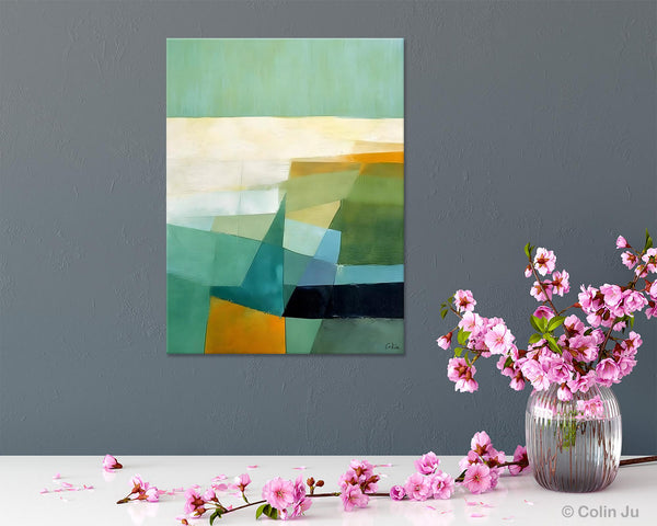 Dining Room Wall Art Ideas, Abstract Modern Painting, Acrylic Canvas Paintings, Original Geometric Canvas Art, Contemporary Art Painting-Silvia Home Craft