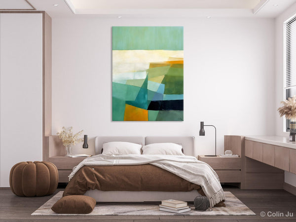 Dining Room Wall Art Ideas, Abstract Modern Painting, Acrylic Canvas Paintings, Original Geometric Canvas Art, Contemporary Art Painting-Silvia Home Craft