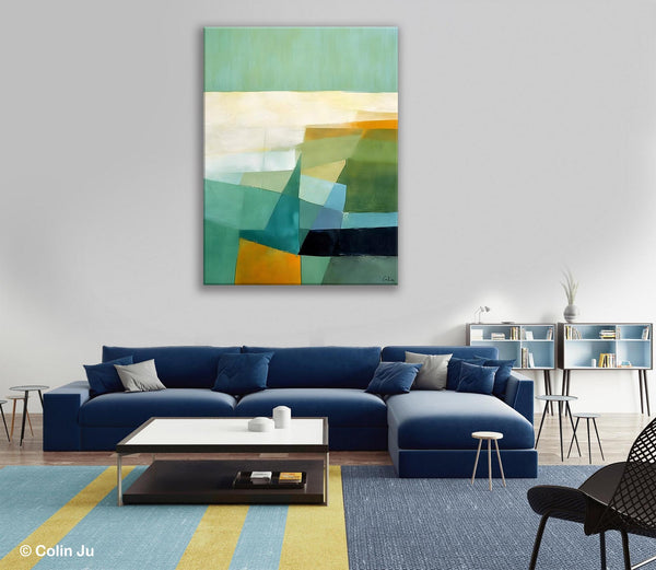 Dining Room Wall Art Ideas, Abstract Modern Painting, Acrylic Canvas Paintings, Original Geometric Canvas Art, Contemporary Art Painting-Silvia Home Craft