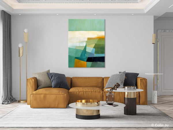 Dining Room Wall Art Ideas, Abstract Modern Painting, Acrylic Canvas Paintings, Original Geometric Canvas Art, Contemporary Art Painting-Silvia Home Craft