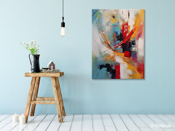 Simple Modern Art, Extra Large Wall Art Paintings, Original Abstract Painting, Acrylic Painting on Canvas, Large Paintings for Living Room-Silvia Home Craft
