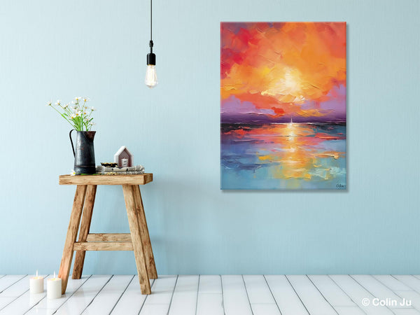 Modern Landscape Paintings, Oversized Contemporary Canvas Paintings, Extra Large Canvas Painting for Living Room, Original Canvas Wall Art-Silvia Home Craft