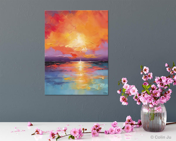 Modern Landscape Paintings, Oversized Contemporary Canvas Paintings, Extra Large Canvas Painting for Living Room, Original Canvas Wall Art-Silvia Home Craft