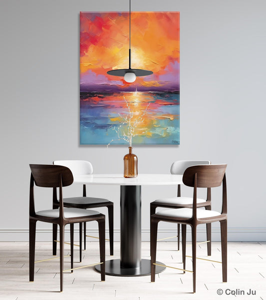 Modern Landscape Paintings, Oversized Contemporary Canvas Paintings, Extra Large Canvas Painting for Living Room, Original Canvas Wall Art-Silvia Home Craft
