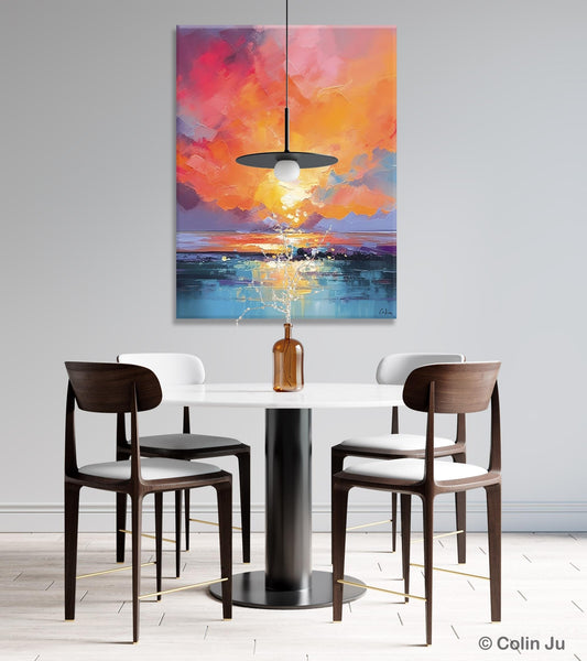 Palette Knife Canvas Art, Modern Landscape Paintings, Oversized Contemporary Canvas Paintings, Extra Large Canvas Painting for Living Room