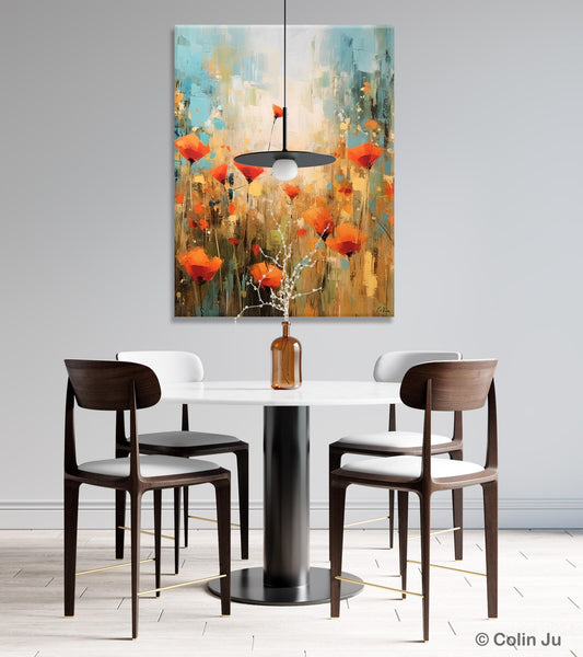 Abstract Flower Painting, Flower Acrylic Painting, Canvas Painting Flower, Original Paintings on Canvas, Modern Acrylic Paintings for Bedroom-Silvia Home Craft