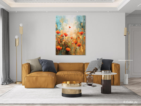 Abstract Flower Painting, Flower Acrylic Painting, Canvas Painting Flower, Original Paintings on Canvas, Modern Acrylic Paintings for Bedroom-Silvia Home Craft