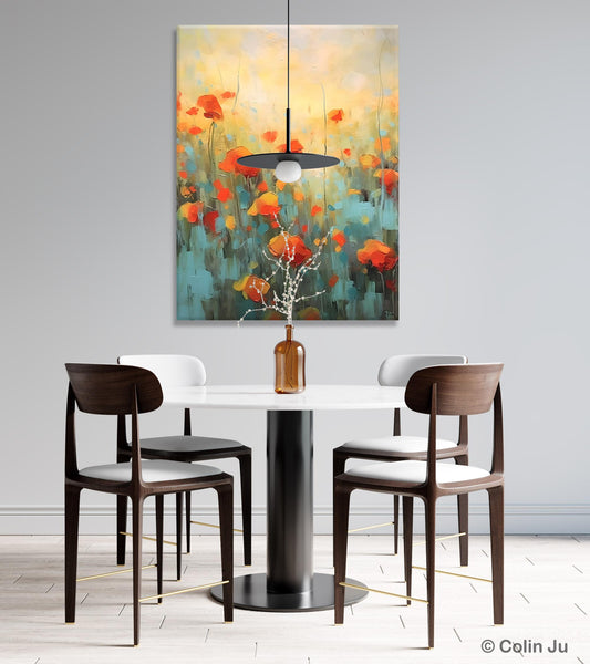 Canvas Painting Flower, Original Paintings on Canvas, Abstract Flower Painting, Flower Acrylic Painting, Modern Acrylic Paintings for Bedroom-Silvia Home Craft