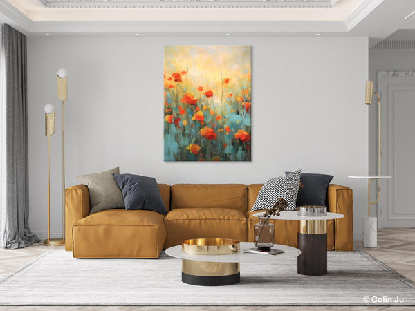 Canvas Painting Flower, Original Paintings on Canvas, Abstract Flower Painting, Flower Acrylic Painting, Modern Acrylic Paintings for Bedroom-Silvia Home Craft