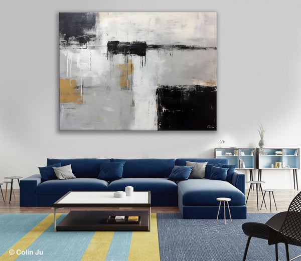 Contemporary Acrylic Paintings, Extra Large Painting on Canvas, Large Original Abstract Wall Art, Large Canvas Paintings for Bedroom-Silvia Home Craft
