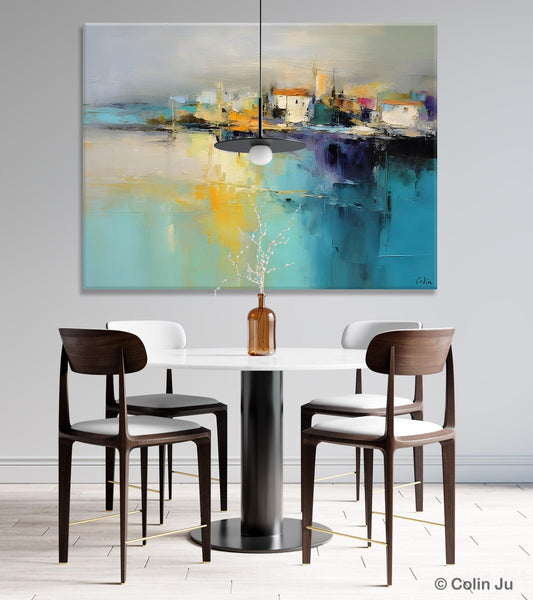 Extra Large Paintings for Bedroom, Abstract Landscape Painting, Landscape Wall Art Paintings, Original Modern Abstract Art-Silvia Home Craft
