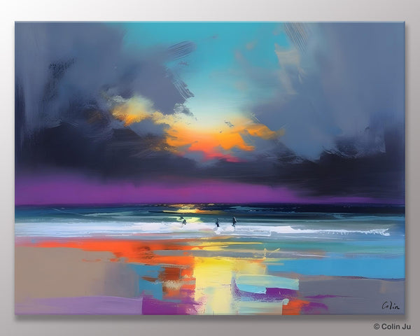Large Landscape Canvas Paintings, Buy Art Online, Living Room Abstract Paintings, Original Landscape Abstract Painting, Simple Wall Art Ideas-Silvia Home Craft