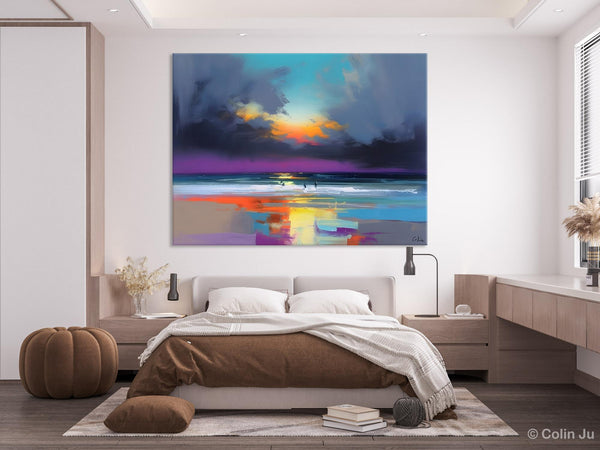 Large Landscape Canvas Paintings, Buy Art Online, Living Room Abstract Paintings, Original Landscape Abstract Painting, Simple Wall Art Ideas-Silvia Home Craft