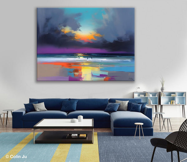 Large Landscape Canvas Paintings, Buy Art Online, Living Room Abstract Paintings, Original Landscape Abstract Painting, Simple Wall Art Ideas-Silvia Home Craft