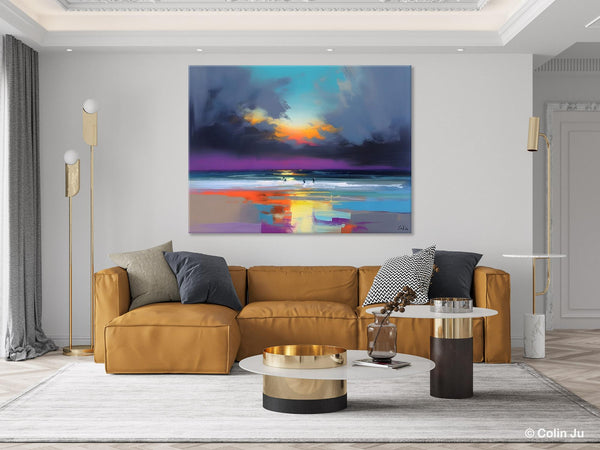 Large Landscape Canvas Paintings, Buy Art Online, Living Room Abstract Paintings, Original Landscape Abstract Painting, Simple Wall Art Ideas-Silvia Home Craft