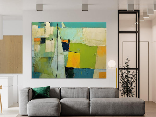 Bedroom Abstract Paintings, Original Abstract Art for Dining Room, Palette Knife Paintings, Large Acrylic Painting on Canvas, Hand Painted Canvas Art-Silvia Home Craft