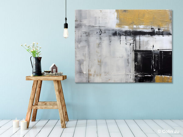 Oversized Paintings on Canvas, Large Original Abstract Wall Art, Simple Modern Art, Contemporary Acrylic Paintings, Large Canvas Paintings for Bedroom-Silvia Home Craft