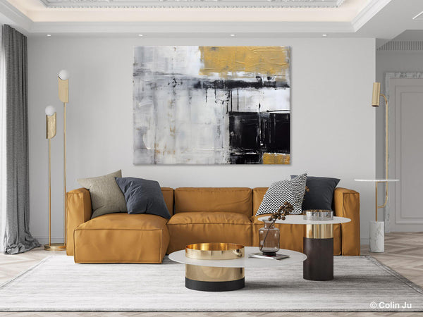 Oversized Paintings on Canvas, Large Original Abstract Wall Art, Simple Modern Art, Contemporary Acrylic Paintings, Large Canvas Paintings for Bedroom-Silvia Home Craft