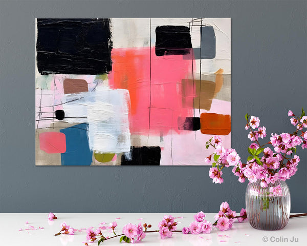 Contemporary Abstract Art, Bedroom Canvas Art Ideas, Simple Modern Art, Large Original Paintings for Sale, Buy Large Paintings Online-Silvia Home Craft