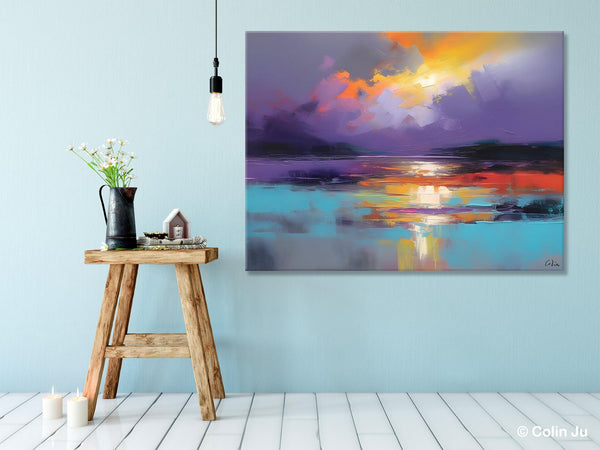 Modern Landscape Paintings, Landscape Paintings for Living Room, Original Abstract Canvas Painting, Contemporary Acrylic Paintings-Silvia Home Craft